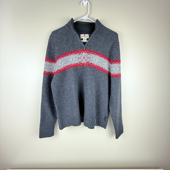Woolrich Lambswool Fair Isle ¼-Zip Women's Sweater L - Picture 1 of 7